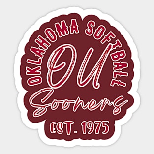 Oklahoma Sooners University Softball Sticker